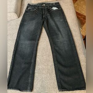 OTB vintage 2000s men's dark washed Jeans with white stitching size 38x32